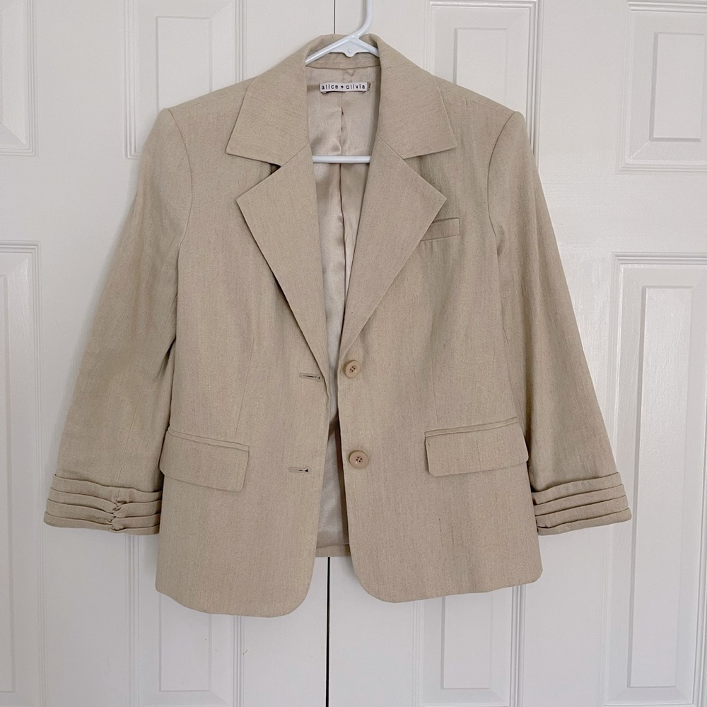 Blazer by Alice and olive, lined and warm cream colored jacket size 6